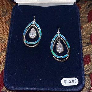 Opal ribbons with CZ teardrop